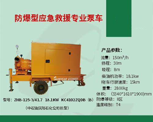 防爆型应急救援专用泵车