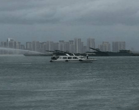 厦门市避风港消防泵应急演练为应对台风来临备战